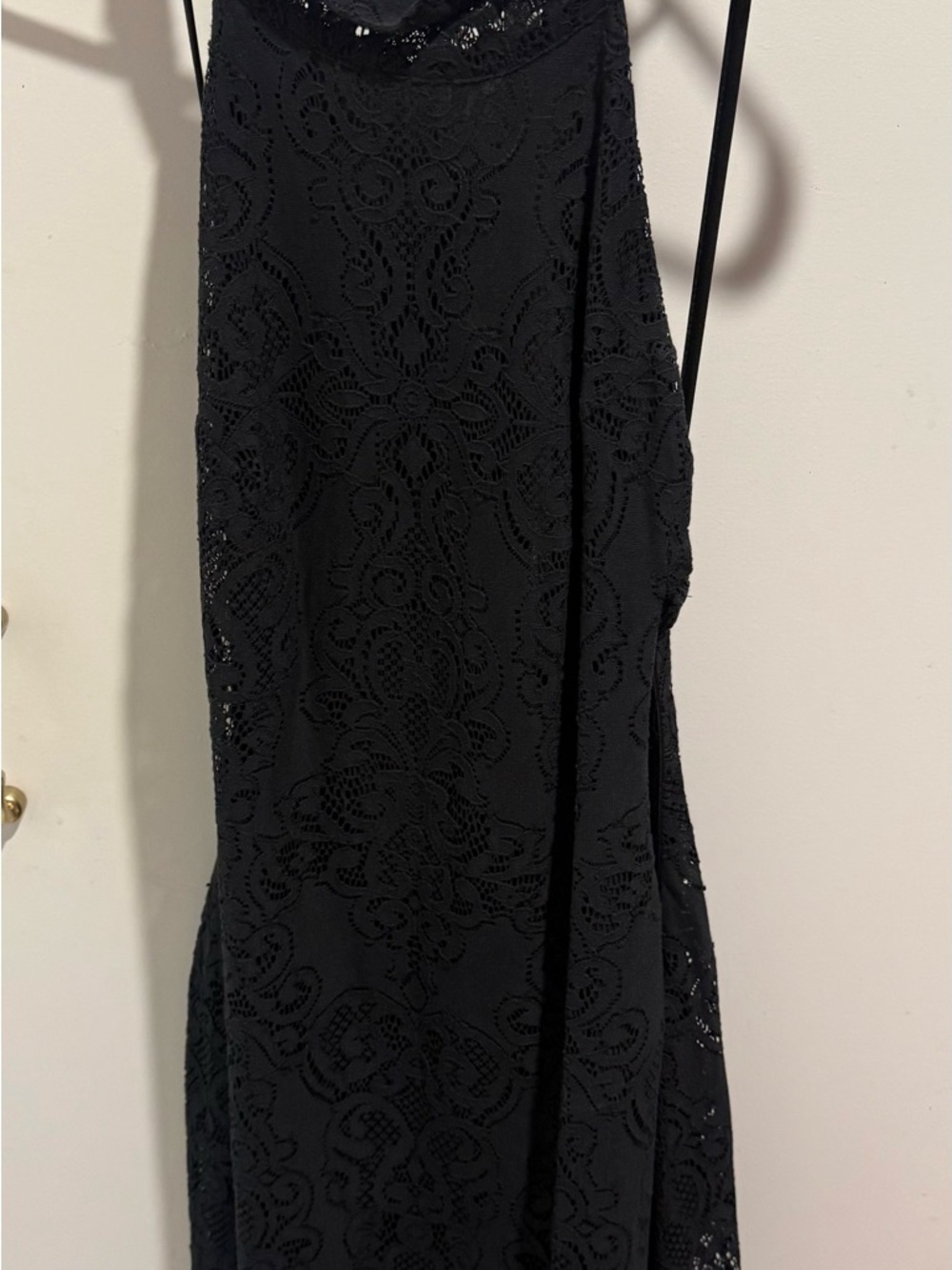 For Love And Lemons Black Lace Backless Halter Dress
